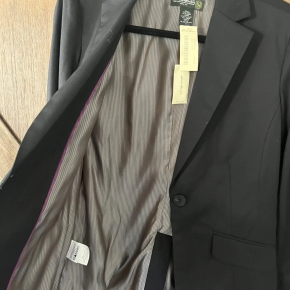 Eddie Bauer Classic Black Single Button Lined Wool Blend Blazer Size 4 NWT - Picture 7 of 10
